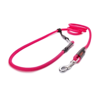 EASYLONG Hundeleine - M - 4m - pink mit schwarzen Punkten
